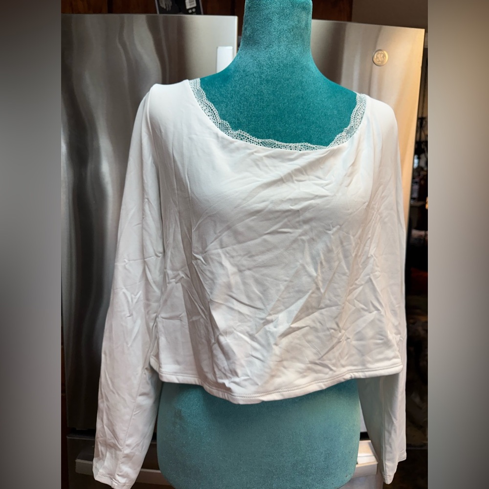 Wild Fable White Lace Trim Backless Top